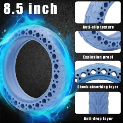 8,5 pouces - pneu en caoutchouc tubeless - conception en nid d'abeille - pour scooter électrique Xiaomi M365 / 1S / Pro