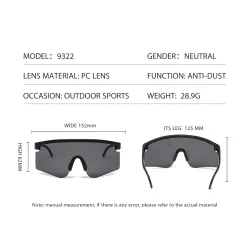 Overdimensjonerte sportssolbriller - unisex
