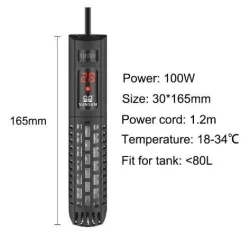 Akvarium nedsenkbar varmeovn - LCD display - justerbar - konstant temperaturkontroll