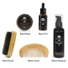 Set soin barbe - crème - huile - shampoing - peigne - brosse - avec boite de rangement - 5 pièces