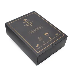 Beard care set - cream - oil - shampoo - comb - brush - with storage box - 5 piecesBeard