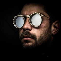 Runde Steampunk-Sonnenbrille – Metallrahmen – Unisex