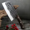AceroCuchillo de cocina de acero al carbono - cuchillo carnicero / chef de cocina - diseño fundido