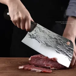 Küchenmesser aus Kohlenstoffstahl - Metzger- / Küchenmesser - geschmolzenes Design