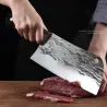 Küchenmesser aus Kohlenstoffstahl - Metzger- / Küchenmesser - geschmolzenes Design