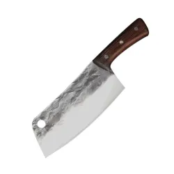 Carbon steel kitchen knife - butcher / kitchen chef knife - melted designSteel