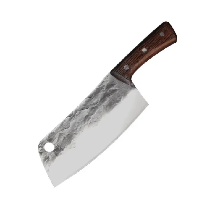 Carbon steel kitchen knife - butcher / kitchen chef knife - melted designSteel