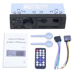 1 DIN bilradio - fjärrkontroll - Bluetooth - ISO - USB - AUX - FM