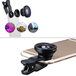 3 in 1 - groothoek - macro - fish-eye - cameralens met clipLenzen