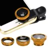 3 in 1 - wide angle - macro - fish-eye - camera lens with clipLenses