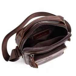 Borsa a spalla da uomo in vera pelle