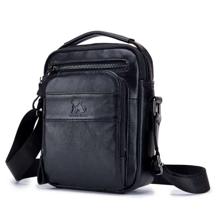 Borsa a spalla da uomo in vera pelle