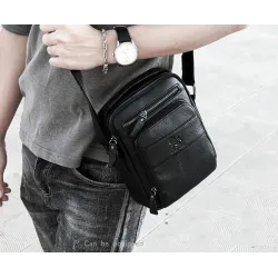 Borsa a spalla da uomo in vera pelle
