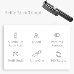 Trípodes y soportesTrípode selfie stick - con control remoto - extensible - monopie plegable - Inalámbrico / Bluetooth
