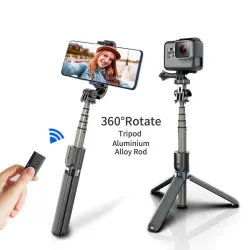 Selfie-tikkujalusta - kaukosäätimellä - laajennettavissa - taitettava monopod - Langaton / Bluetooth