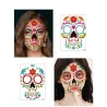 Halloween tatuering - tillfälligt vattentätt klistermärke - färgglad död dödskalle
