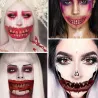 Temporäres Halloween-Tattoo - wasserfester Aufkleber - Mund / Zähne