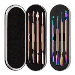 Spingi cuticole per unghie - rimozione pelle morta - taglierina a doppia faccia - per manicure / pedicure - set