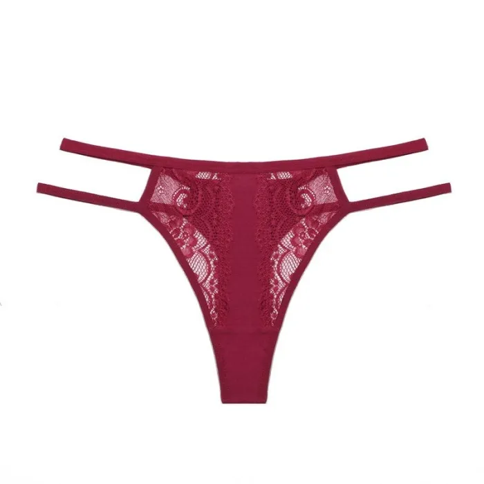 Sexy Spitzenstrings - ausgehöhlte Seiten mit Doppelriemen - 1 Stück