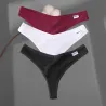 Seksowne bawełniane stringi - 3 mieszane jednolite kolory - 3 sztukiBielizna
