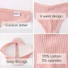 Seksowne bawełniane stringi - 3 mieszane jednolite kolory - 3 sztukiBielizna