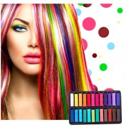 Midlertidig hårfarge - kritt - hårstift - 24 farger