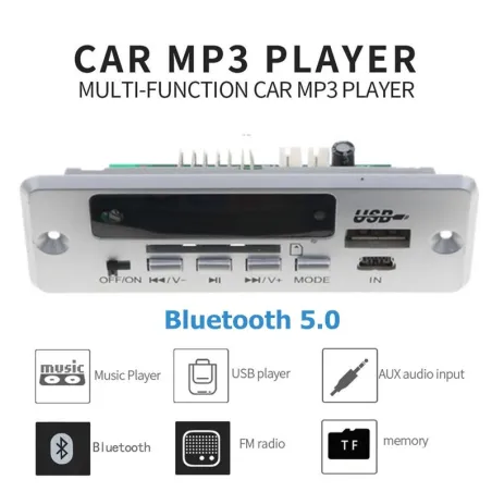 Bluetooth bilradiomodul - 1 DIN - 12V - USB - MP3-afspiller