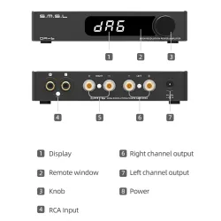 SMSL DA-6 - mini amplificatore - 70W*2 - con telecomando
