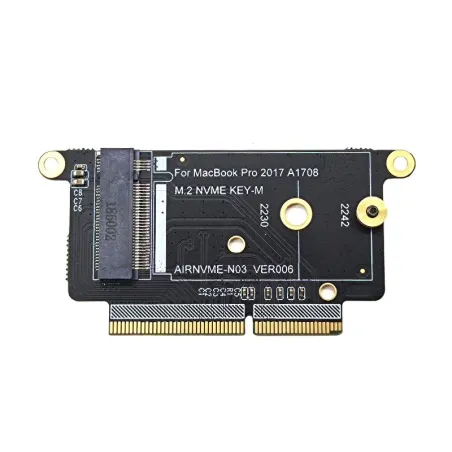 A1708 - SSD - NVMe PCI Express PCIE til NGFF M2 SSD adapterkort - M.2 for Macbook Pro Retina 13"