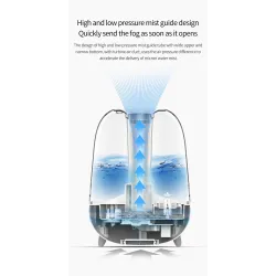 DEERMA - ultralyd luftfukter - diffuser - aromaterapi - gjennomsiktig - med vannfiltrering - 5 L