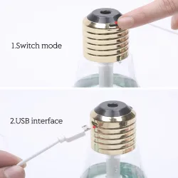 Bulb shaped air humidifier - ultrasonic diffuser - LED - 400mlHumidifiers