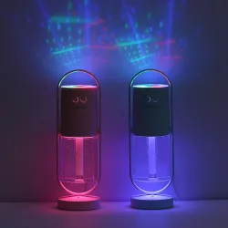 Humidificateur d'air à ultrasons - brumisateur rotatif à 360 degrés - avec LED - 200 ml