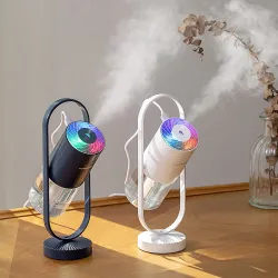 Humidificateur d'air à ultrasons - brumisateur rotatif à 360 degrés - avec LED - 200 ml