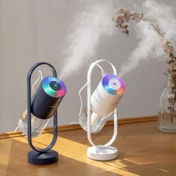 Umidificador de ar ultrassônico - spray de névoa de rotação de 360 graus - com LED - 200 ml