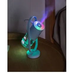 Humidificateur d'air à ultrasons - brumisateur rotatif à 360 degrés - avec LED - 200 ml