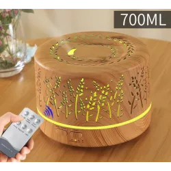 Ultrasonic air humidifier - essential oils diffuser - colorful LED - with remote control - 700 mlHumidifiers