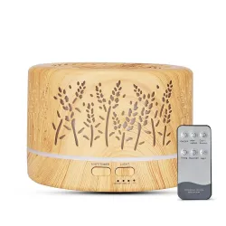 Humidificateur d'air à ultrasons - diffuseur d'huiles essentielles - LED colorées - avec télécommande - 700 ml