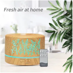 Ultrasonic air humidifier - essential oils diffuser - colorful LED - with remote control - 700 mlHumidifiers