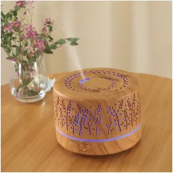 Humidificateur d'air à ultrasons - diffuseur d'huiles essentielles - LED colorées - avec télécommande - 700 ml