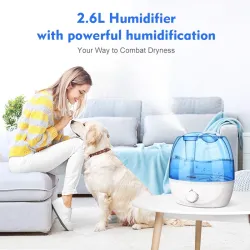 Humidificateur d'air à ultrasons - réglable à 360 degrés - 2,6 L