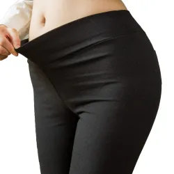 PantalonesPantalón lápiz clásico de algodón - cintura alta - con bolsillos - elástico - estilo Slim