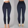 Klassische Bleistifthose aus Baumwolle - hohe Taille - mit Taschen - dehnbar - schmaler Stil