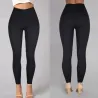 PantalonesPantalón lápiz clásico de algodón - cintura alta - con bolsillos - elástico - estilo Slim
