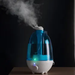 Ultraljudsluftfuktare - spridare för eterisk olja - dubbel dimspruta - med LED - 4 L