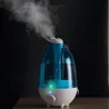 Ultraljudsluftfuktare - spridare för eterisk olja - dubbel dimspruta - med LED - 4 L