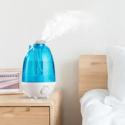 Ultraljudsluftfuktare - spridare för eterisk olja - dubbel dimspruta - med LED - 4 L
