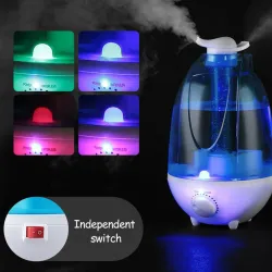Humidificateur d'air à ultrasons - diffuseur d'huiles essentielles - brumisateur double - avec LED - 4 L