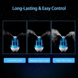 Humidificateur d'air à ultrasons - diffuseur d'huiles essentielles - brumisateur double - avec LED - 4 L