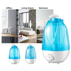 Ultrasonic air humidifier - essential oil diffuser - dual mist sprayer - with LED - 4 LHumidifiers