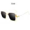Vintage firkantede solbriller - antirefleksglass - metallramme - UV400 - unisex